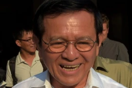 Ông Kem Sokha tại trụ sở CNPR ở Phnom Penh ngày 12/2. (Nguồn: AFP/TTXVN)