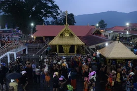 Ngôi đền linh thiêng nhất của người Hindu ở Sabarimala, bang Kerala, Ấn Độ. (Nguồn: AFP/TTXVN) 