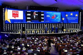 Ứng viên cho chức Chủ tịch Ủy ban châu Âu, thành viên Liên minh Tự do và Dân chủ cho châu Âu (ALDE) Margrethe Vestager phát biểu sau khi kết quả bầu cử sơ bộ Nghị viện châu Âu được công bố tại Brussels, Bỉ tối 26/5/2019. (Nguồn: AFP/TTXVN) 