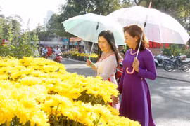 Du khách tham quan chợ Hoa xuân Vĩnh Long. (Ảnh: Lê Thúy Hằng/TTXVN) 