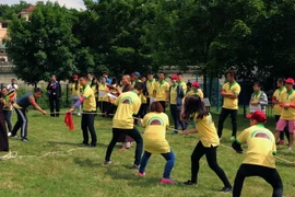 Các trò chơi dân gian là một hình thức nâng đỡ hồn Việt trong thanh thiếu nhi. (Ảnh: Đinh Văn Hóa/Vietnam+)