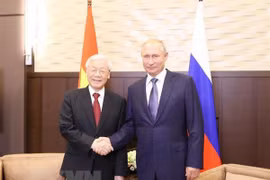 Tổng Bí thư Nguyễn Phú Trọng và Tổng thống Liên bang Nga Vladimir Putin. (Ảnh: Trí Dũng/TTXVN) 