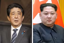 Thủ tướng Nhật Bản Shinzo Abe và nhà lãnh đạo Triều Tiên Kim Jong-un. (Nguồn: japantimes.co.jp) 