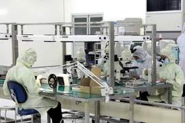 Dây chuyền sản xuất kinh kiện điện tử ở Bình Dương. (Ảnh: Quách Lắm/TTXVN)