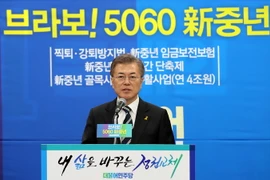 Ông Moon Jae-in tại một sự kiện ở Seoul ngày 19/4. (Nguồn: EPA/TTXVN)