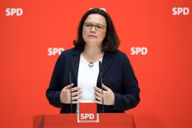 Lãnh đạo SPD Andrea Nahles. (Nguồn: AFP/TTXVN) 