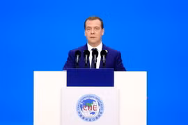 Thủ tướng Nga Dmitry Medvedev. (Nguồn: AFP/TTXVN) 