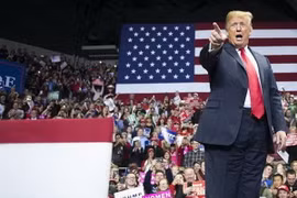 Tổng thống Mỹ Donald Trump trong cuộc vận động bầu cử Quốc hội giữa nhiệm kỳ ở Cleveland, bang Ohio ngày 5/11. (Nguồn: AFP/TTXVN) 