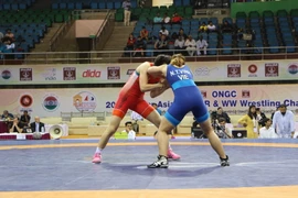 Nữ đô vật Việt Nam tham gia thi đấu ở hạng cân 60kg. (Ảnh: Huy Bình/Vietnam+)