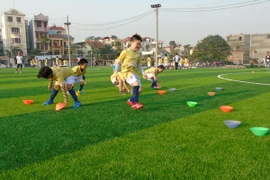 Các học sinh trường SforA trong giờ vận động. (Nguồn: SforA)