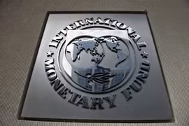 Biểu tượng Quỹ Tiền tệ quốc tế (IMF) tại Washington. (Nguồn: AFP/TTXVN) 