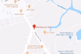 Vị trí nhà hàng Lam Viên, nơi xảy ra vụ việc. (Nguồn: Google Maps) 