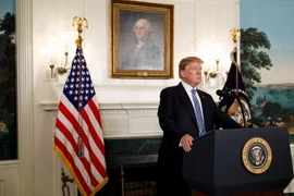 Tổng thống Donald Trump phát bểu tại Nhà Trắng ở Washington D.C ngày 15/2. (Nguồn: THX/TTXVN)