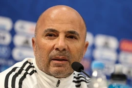 Huấn luyện viên Jorge Sampaoli tại cuộc họp báo ở Nizhny Novgorod, Nga ngày 20/6. (Nguồn: THX/TTXVN)