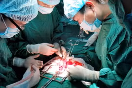 Một ca phẫu thuật tim. (Ảnh: Dương Ngọc/TTXVN)