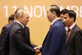 Chủ tịch nước Trần Đại Quang và Tổng thống Nga Vladimir Putin. (Ảnh: TTXVN)