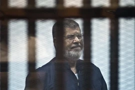 Cựu Tổng thống Mohamed Morsi tại phiên tòa xét xử ở Cairo. (Nguồn: AFP/TTXVN)