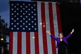 Ứng cử viên Tổng thống Mỹ đảng Dân chủ, Thượng nghị sỹ bang Massachusetts Elizabeth Warren, phát biểu tại New York ngày 16/9/2019. (Nguồn: AFP/TTXVN) 