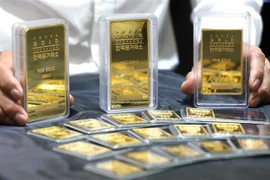 Vàng miếng được trưng bày tại một sàn giao dịch ở Seoul ngày 19/7/2019. (Nguồn: Yonhap/TTXVN) 