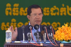Thủ tướng Campuchia Samdech Hun Sen phát biểu tại Phnom Penh ngày 11/7. (Nguồn: THX/TTXVN)