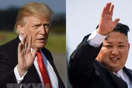 Tổng thống Mỹ Donald Trump (trái) và nhà lãnh đạo Triều Tiên Kim Jong-un. (Nguồn: AFP/TTXVN)