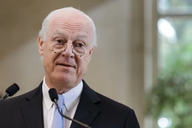 Đặc phái viên Liên hợp quốc về Syria Staffan de Mistura phát biểu trong cuộc họp báo ở Geneva, Thụy Sĩ ngày 3/3. (Nguồn: AFP/TTXVN)