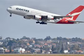 Máy bay Airbus A380 của hãng hàng không Qantas. (Nguồn: AFP/TTXVN) 