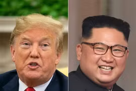 Tổng thống Mỹ Donald Trump (trái) và nhà lãnh đạo Triều Tiên Kim Jong-un. (Nguồn: AFP/TTXVN) 