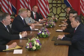 Quang cảnh buổi Hội đàm mở rộng Hội nghị thượng đỉnh Mỹ-Triều Tiên lần thứ hai. (Ảnh: TTXVN) 