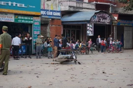 Hiện trường vụ án mạng. (Ảnh: Mạnh Minh/TTXVN)