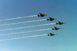 Màn trình diễn của máy bay chiến đấu thuộc Không quân Ấn Độ ngày 27/1. (Nguồn: THX/TTXVN)