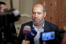 Thủ lĩnh phong trào Hồi giáo Hamas của Palestine Khalil al-Hayya phát biểu tại cuộc họp báo sau khi kết thúc hai ngày đối thoại tại Cairo ngày 22/11. (Nguồn: AFP/TTXVN)