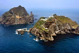 Quần đảo đang tranh chấp Dokdo/Takeshima giữa Hàn Quốc và Nhật Bản. (Nguồn: ileridunya.com) 