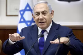 Thủ tướng Israel Benjamin Netanyahu phát biểu tại cuộc họp nội các ở Jerusalem ngày 3/9/2019. (Nguồn: AFP/TTXVN) 