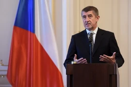 Thủ tướng Cộng hòa Séc Andrej Babis tại cuộc họp báo ở Prague ngày 24/1. (Nguồn: AFP/TTXVN)