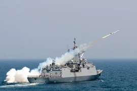 Hải quân Hàn Quốc bắn tên lửa chống hạm trong một cuộc tập trận. (Nguồn: AFP/TTXVN)