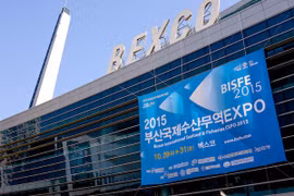 Hội chợ Thủy sản quốc tế Busan 2015 được tổ chức tại BEXCO. (Nguồn: Vietnam+)