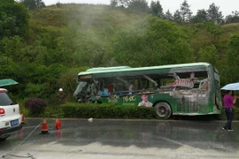 Hiện trường vụ tai nạn. (Nguồn: THX/TTXVN)