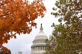 Tòa nhà Quốc hội Mỹ tại Washington DC., ngày 6/11. (Nguồn: THX/TTXVN) 