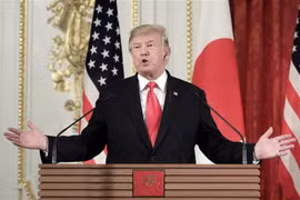 Tổng thống Mỹ Donald Trump tại cuộc họp báo ở Tokyo, Nhật Bản ngày 27/5. (Nguồn: AFP/TTXVN) 