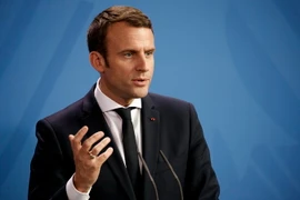 Tân Tổng thống Emmanuel Macron tại cuộc họp báo ở Berlin nhân chuyến thăm Đức ngày 15/5. (Nguồn: EPA/TTXVN)