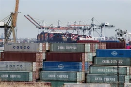 Hàng hóa từ Trung Quốc và các nước châu Á được xếp tại cảng Long Beach, California, Mỹ, ngày 14/9/2019. (Nguồn: AFP/TTXVN) 