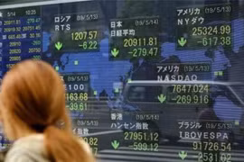 Bảng tỷ giá chứng khoán tại Tokyo, Nhật Bản, ngày 14/5/2019. (Nguồn: Kyodo/TTXVN) 