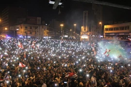 Biểu tình phản đối kinh tế suy giảm tại Liban ngày 20/10/2019. (Nguồn: THX/TTXVN) 