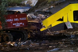 Hiện trường vụ tai nạn. (Nguồn: AFP/TTXVN)