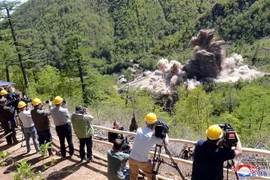 Dỡ bỏ bãi thử hạt nhân Punggye-ri. (Nguồn: TTXVN) 