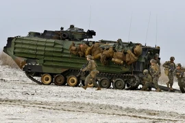 Binh sỹ Mỹ tham gia cuộc tập trận chung với quân đội Romania tại khu vực Biển Đen. (Nguồn: EPA/TTXVN)