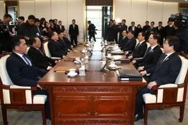 Toàn cảnh cuộc đàm phán cấp cao liên Triều tại làng đình chiến Panmunjom ngày 9/1. (Nguồn: THX/TTXVN)