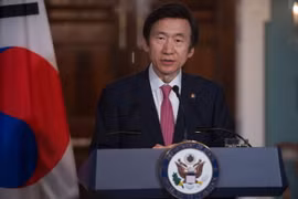 Ngoại trưởng Hàn Quốc Yun Byung-se tại một cuộc họp ở Washington DC, ngày 19/10. (Nguồn: AFP/TTXVN)