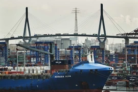Cảng hàng hóa ở Hamburg, Đức ngày 12/1. (Nguồn: EPA/TTXVN)